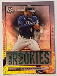 2022 Bowman Platinum Julio Rodriguez Renowned Rookies Inseret Baseball Card Mariners RC