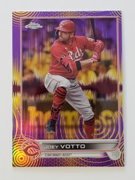 2022 Topps Chrome Sonic Joey Votto #'d /299 Purple Yellow Pulse Parallel Baseball Card Reds
