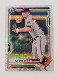 2021 Bowman Chrome Jordan Westburg Mojo Parallel Prospect Baseball Card Orioles