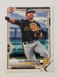 2021 Bowman Nick Gonzales Prospect Baseball Card Pirates
