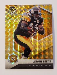2021 Panini Mosaic Jerome Bettis Yellow Prizm Parallel Football Card Steelers