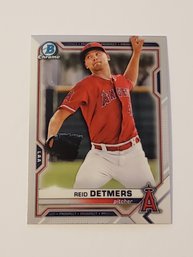 2021 Bowman Chrome Reid Detmers Prospect Baseball Card Angels