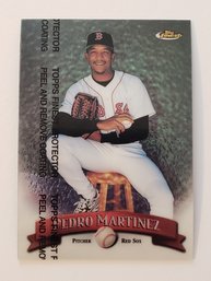 1998 Topps Finest Pedro Martinez Baseball Card Red Sox (Protective Coating Intact)