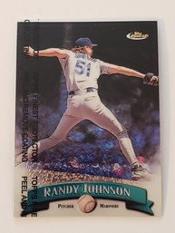 1998 Topps Finest Randy Johnson Baseball Card Mariners (Protective Coating Intact)