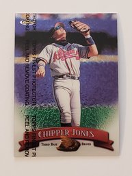 1998 Topps Finest Chipper Jones Baseball Card Braves (Protective Coating Intact)