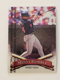 1998 Topps Finest Manny Ramirez Baseball Card Indians (Protective Coating Intact)