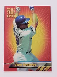 1994 Topps Stadium Club Finest Juan Gonzalez Baseball Card Rangers