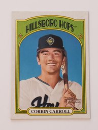 2021 Topps Heritage Minors Corbin Carroll #'d /25 Flip Stock Parallel Prospect Baseball Card Diamondbacks