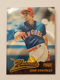 1996 Pinnacle Juan Gonzalez Starburst Parallel The Naturals Baseball Card Rangers