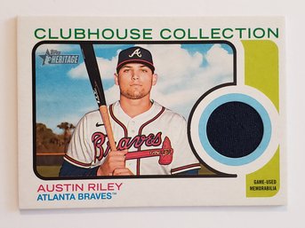 2022 Topps Heritage Austin Riley Clubhouse Collection Game Used Relic Jersey Patch Baseball Card Braves