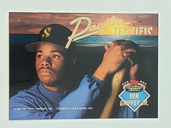 1993 Topps Stadium Club Ken Griffey Jr. / Strawberry Pacific Terrific Insert Baseball Card Mariners / Dodgers