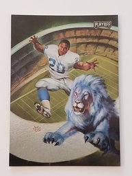 1994 Playoff Barry Sanders Julie Bell's Fantasy Football Card Lions