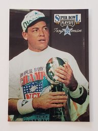 1994 Super Bowl Playoff Troy Aikman Football Card Cowboys