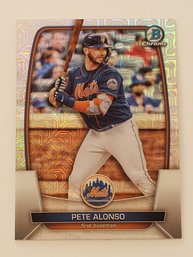 2023 Bowman Chrome Pete Alonso Mojo Parallel Baseball Card Mets