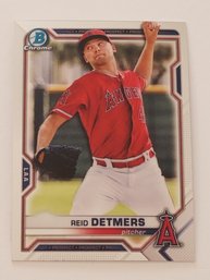 2021 Bowman Chrome Reid Detmers Prospect Baseball Card Angels