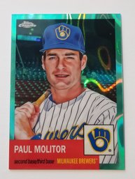 2022 Topps Chrome Platinum Anniversary Paul Molitor #'D /299 Aqua Lava Refractor Baseball Card Brewers