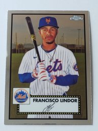 2021 Topps Chrome Platinum Anniversary Francisco Lindor Baseball Card Mets