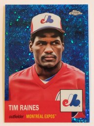 2022 Topps Chrome Platinum Anniversary Tim Raines #'d /199 Blue Mini Diamond Parallel Baseball Card Expos