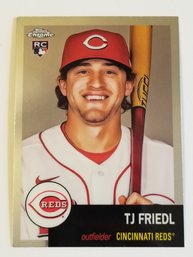 2022 Topps Chrome Platinum Anniversary TJ Friedl Rookie Baseball Card Reds