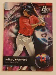 2023 Bowman Platinum Mikey Romero #'d /199 Pink Parallel Prospect Baseball Card Red Sox