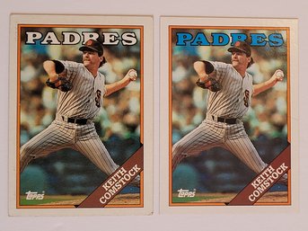 1988 Topps Keith Comstock Error And Corrected Padres Letters In White Baseball Card