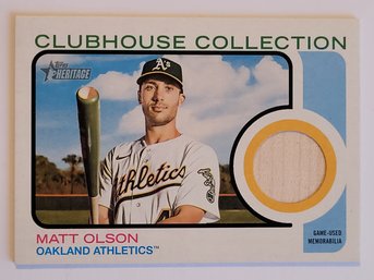 2022 Topps Heritage Matt Olson Relic Baseball Card A's