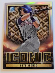 2023 Bowman Chrome Pete Alonso Iconic Insert Baseball Card Mets