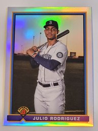 2021 Bowman Chrome Julio Rodriguez 1991 Bowman Refractor Insert Baseball Card Mariners