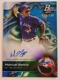 2023 Bowman Platinum Manuel Beltre Auto #'d /150 Parallel Prospect Baseball Card Blue Jays