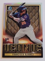 2023 Bowman Chrome Francisco Alvarez Rookie Iconic Insert Baseball Card Mets