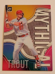 2019 Panini Donruss Optic Mike Trout Mythical Insert Baseball Card Angels