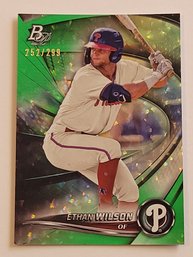 2022 Bowman Platinum Ethan Wilson Emerald Ice Foil Parallel #'d /299 Prospect Baseball Card Phillies