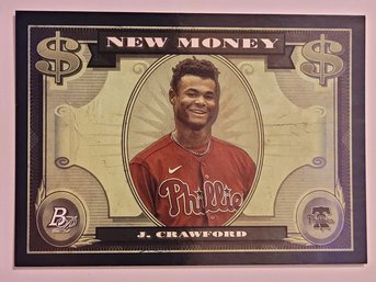 2023 Bowman Platinum Justin Crawford New Money Inset Prospect Baseball Card Phillies
