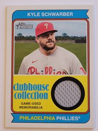 2023 Topps Heritage Kyle Schwarber Game Used Relic Baseball Card Phillies