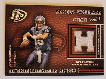 2003 Playoff Hogg Heaven Premier Seneca Wallace Rookie Relic #'d 1 /25 Football Card Seahawks