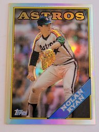 1999 Topps Finest Refractor Reprints Nolan Ryan '88 Topps Baseball Card Astros