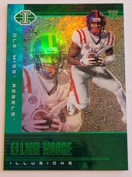 2021 Panini Chronicles Illusions Elijah Moore Rookie Football Card Jets