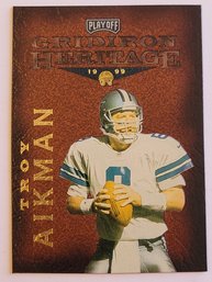 1999 Playoff Troy Aikman Gridiron Heritage Insert Football Card Cowboys