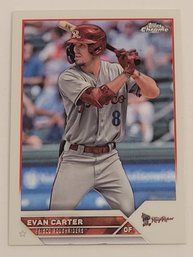 2023 Topps Chrome Pro Debut Evan Carter Prospect Baseball Card Rangers