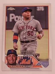 2023 Topps Chrome Update Francisco Alvarez Rookie Debut Baseball Card Mets
