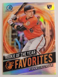 2021 Bowman Chrome Ryan Mountcastle Rookie Of The Year Favorites Insert Baseball Card Orioles