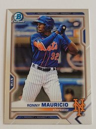 2021 Bowman Chrome Ronny Mauricio Prospect Baseball Card Mets