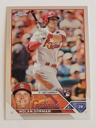 2023 Topps Chrome Nolan Gorman Rookie Baseball Card Cardinals
