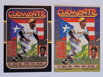 1987 Donruss Roberto Clemente Hall Of Fame Diamond King Baseball Card And Mini Puzzle Card Pirates
