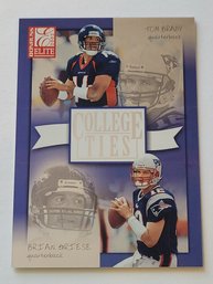 2002 Donruss Elite #'d/1600 Tom Brady / Brian Griese College Ties Insert Football Card Patriots  Broncos