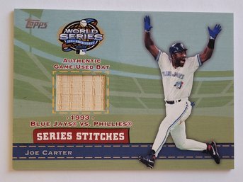 2004 Topps Joe Carter Game Used Bat Relic Baseball Card Blue Jays