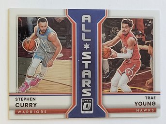 2022-23 Panini Donruss Optic Stephen Curry / Trae Young Basketball Card Warriors / Hawks