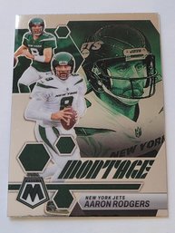 2023 Panini Mosaic Aaron Rodgers Montage Football Card Jets M-7