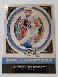 2022 Panini Mosaic Justin Herbert Men Of Mastery Insert Football Card Chargers