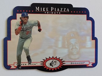 1996 Upper Deck SPx Mike Piazza Tribute Holoview Die-Cut Baseball Card Dodgers